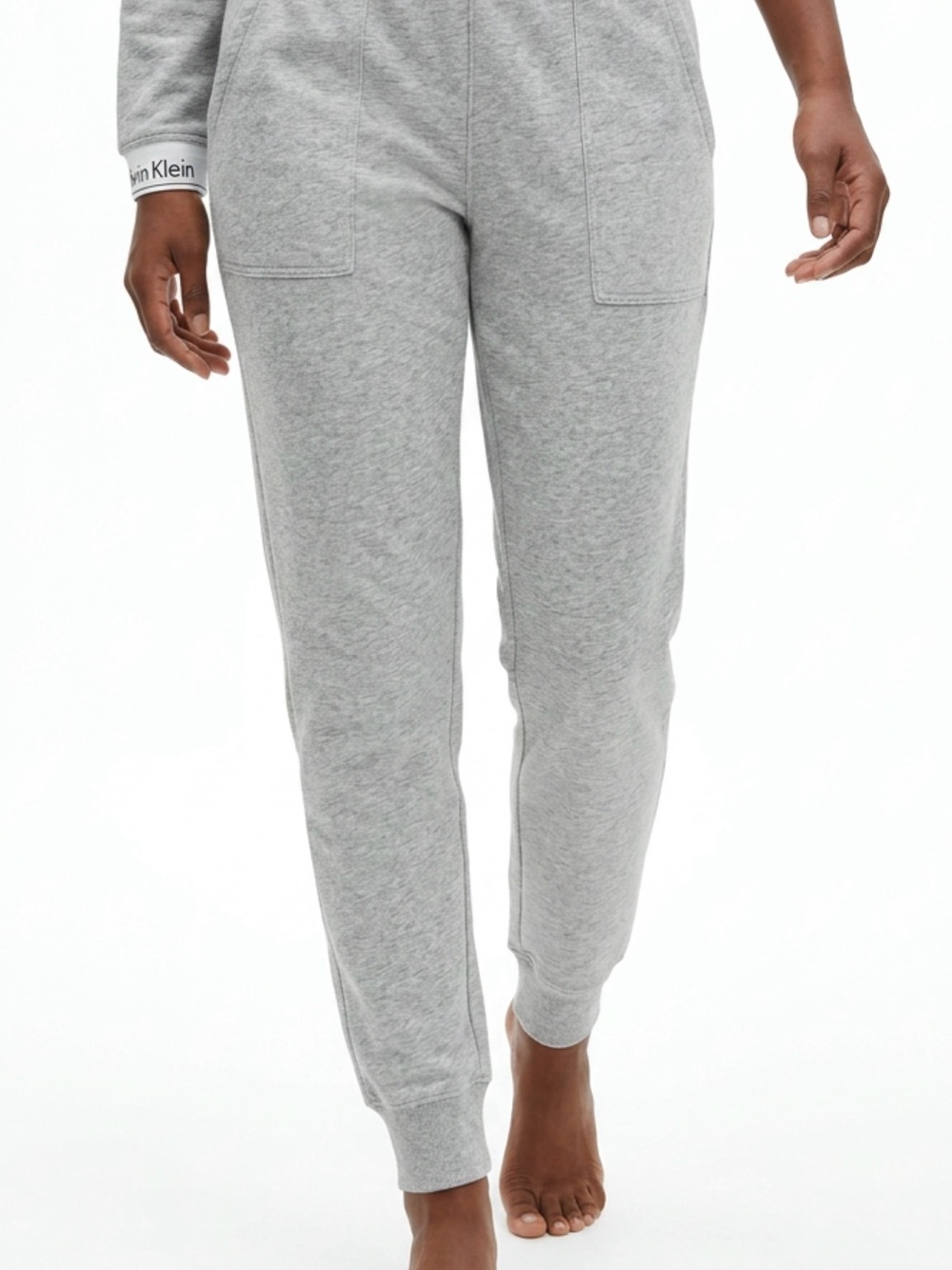 Calvin Klein Light Gray Logo-Waist Jogger Pants - Picture 4 of 12